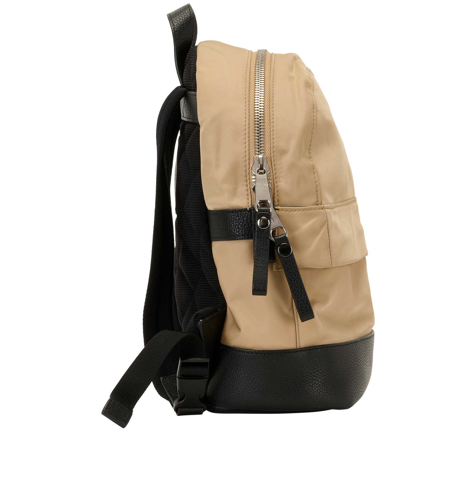 Mini Backpack, &pound;320, Handbags, Beige/Black, Nylon, Side view